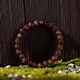 Crystal Dark Coffee Agate Round Bead Bracelet