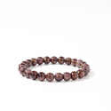Crystal Dark Coffee Agate Round Bead Bracelet