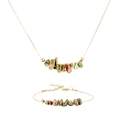 L2138 Armband + Halskette Unregelmäßiges Naturstein-Halskettchen-Armband-Set