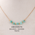 Natürliches Amazonit-blaues gewebtes verstellbares Halsband für Damen