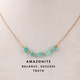 Natürliches Amazonit-blaues gewebtes verstellbares Halsband für Damen