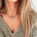 Natürliches Amazonit-blaues gewebtes verstellbares Halsband für Damen