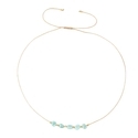 Natürliches Amazonit-blaues gewebtes verstellbares Halsband für Damen