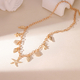 Gold Starfish Shell Necklace For Women Beach Vacation Jewelry