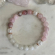 Natural Pink Opal Stone Beaded Bracelet For Women