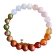 Florales grüner Stein roter Achat Perlenarmband für Damen