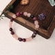 Rosa Kristall Erdbeerquarz Granat Perlenarmband