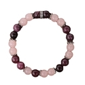 Pink Crystal Strawberry Quartz Garnet Beaded Bracelet