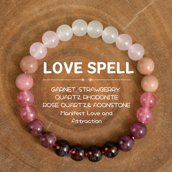 Naturstein-Kristall-Perlenarmband Rosa Granat