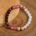 Naturstein-Kristall-Perlenarmband Rosa Granat