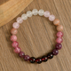 Naturstein-Kristall-Perlenarmband Rosa Granat