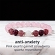 Naturstein-Kristall-Perlenarmband Rosa Granat