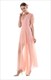 Kurzärmeliges A-Linien-Maxikleid aus Chiffon mit V-Ausschnitt und Verzierungen