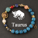 Twelve Zodiac Natural Stone Beaded Bracelet For Women