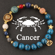 Zwölf Sternzeichen Naturstein-Perlenarmband für Damen