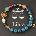 Twelve Zodiac Natural Stone Beaded Bracelet For Women