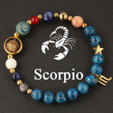 Twelve Zodiac Natural Stone Beaded Bracelet For Women