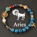 Twelve Zodiac Natural Stone Beaded Bracelet For Women