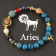Zwölf Sternzeichen Naturstein-Perlenarmband für Damen