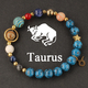 Zwölf Sternzeichen Naturstein-Perlenarmband für Damen