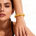 Boheme handgefertigtes Perlenarmband Gelber Kristall