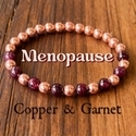 Gold Garnet Natural Stone Beaded Bracelet With Crystal Copper Accents
