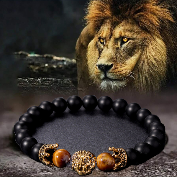 L1802 (Natürlicher Tigerauge) Tigerauge Malachit Perlenarmband Leoparden-Design