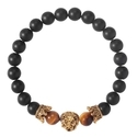 L1802 (Natürlicher Tigerauge) Tigerauge Malachit Perlenarmband Leoparden-Design