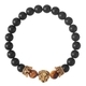 L1802 (Natürlicher Tigerauge) Tigerauge Malachit Perlenarmband Leoparden-Design