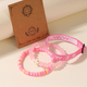 Cross Three-Piece Bracelet Set Purple Pink Blue Woven Strap