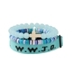 Cross Three-Piece Bracelet Set Purple Pink Blue Woven Strap
