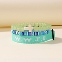 Kreuz Dreiteiliges Armband-Set Lila Rosa Blau Gewebtes Band