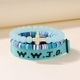 Cross Three-Piece Bracelet Set Purple Pink Blue Woven Strap
