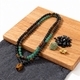 Bohemian Crystal Bead Long Necklace With Tiger Eye Pendant