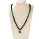 Bohemian Crystal Bead Long Necklace With Tiger Eye Pendant