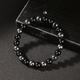 Minimalistisches schwarzes Pyrit-Perlenarmband für Herren