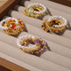 Vintage Red Agate Natural Stone Stackable Ring Set For Women