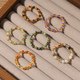 Vintage Red Agate Natural Stone Stackable Ring Set For Women