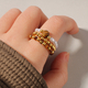 Vintage Red Agate Natural Stone Stackable Ring Set For Women