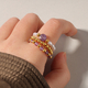 Vintage Red Agate Natural Stone Stackable Ring Set For Women