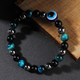 Vintage Blaues böser Blick Perlenarmband Imitation Tigerauge-Stein