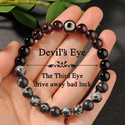 Vintage Blue Evil Eye Beaded Bracelet Imitation Tiger Eye Stone