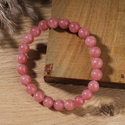 Strawberry Quartz Pink Crystal Beaded Bracelet For Women