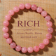 Erdbeerquarz Rosa Kristall Perlenarmband für Damen