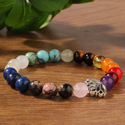 Rainbow Seven Chakra Natural Stone Beaded Bracelet