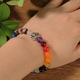 Regenbogen Sieben Chakra Naturstein-Perlenarmband