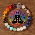 Rainbow Seven Chakra Natural Stone Beaded Bracelet