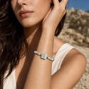 Natural Shoushan Stone Beaded Bracelet With Gold Spacer Beads