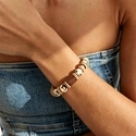 L2241-Neues Armband Türkis Hühnerflügelholz Rundperlen-Armband
