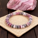 Rosa Zebra-Kristall-Perlenarmband mit Abakus-Perlen